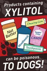 Products containing Xylitol can be poisonous to dogs!