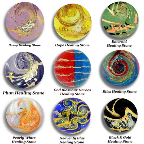 Glass cremation healing stone