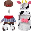 Bundle: Frisco Front Walking Cowboy Costume + Happy Cow Dog & Cat Costume, XX-Large