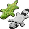 Bundle: Frisco Flat Plush Squeaking Alligator + Flat Plush Squeaking Raccoon Dog Toy